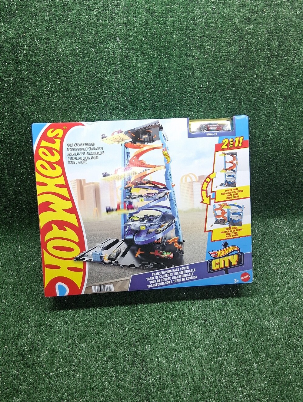 Hot Wheels City Transforming Race Tower 2 In 1 Raceway Track Set +1 Car NEW 🚗